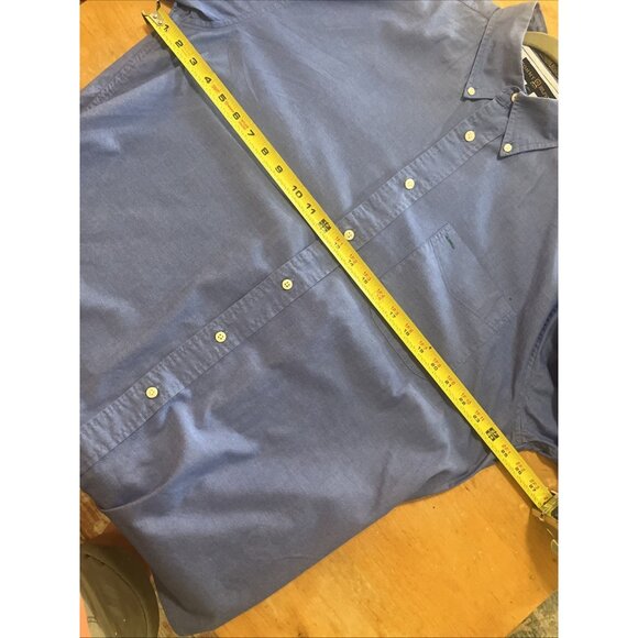Tommy Hilfiger Dress Shirt Mens Large Blue Long Sleeve Button Up 80s 2 Ply Adult - Picture 4 of 10